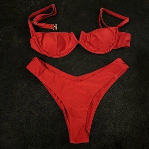 Red bikini set